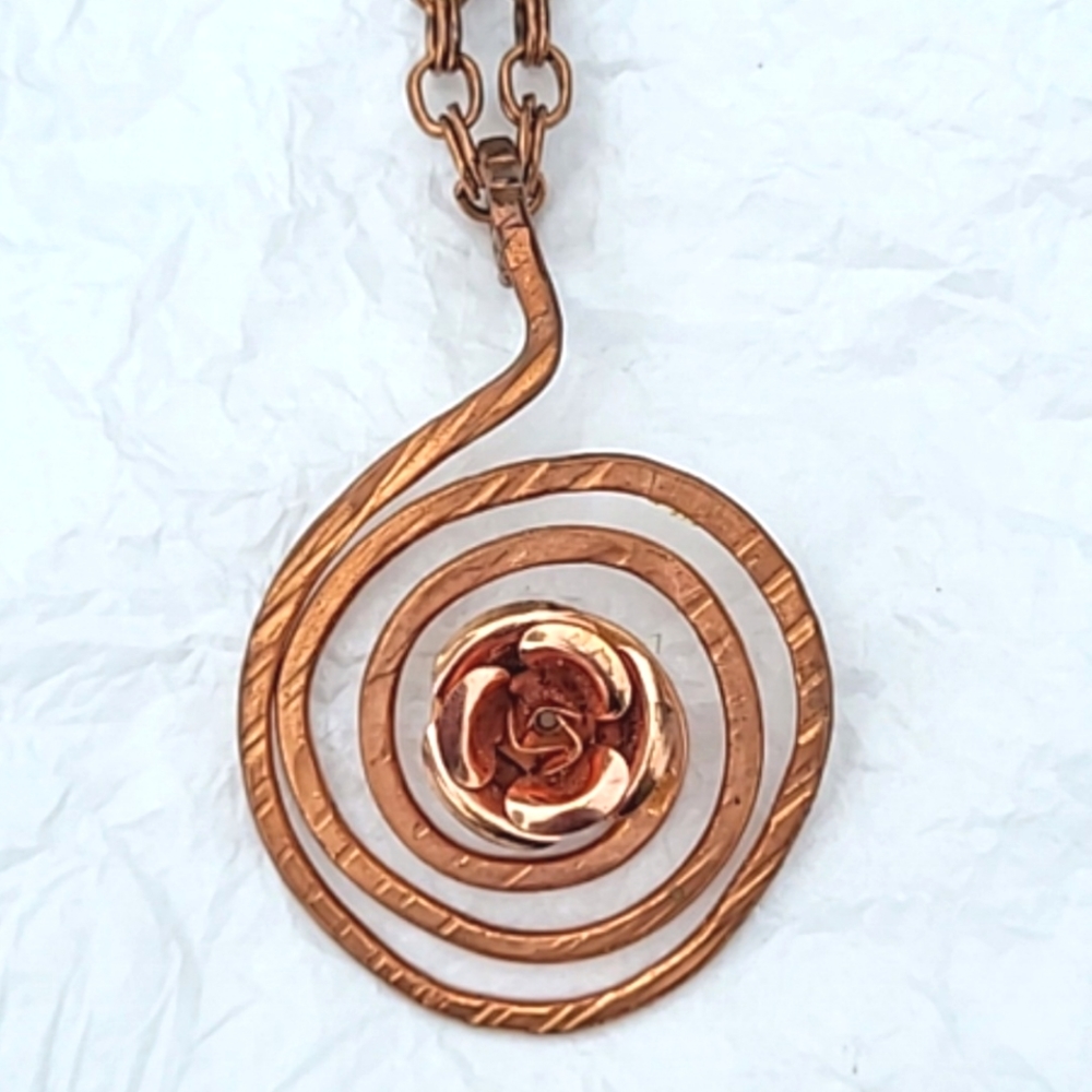 HANDCRAFTED COPPER PENDANT NECKLACES - LOT OF 2 - Picture 2 of 7